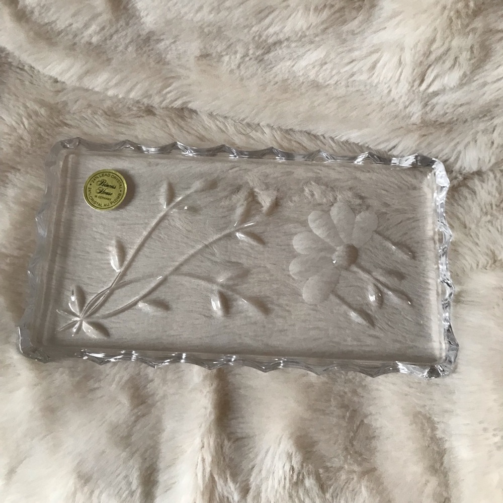 Princess House Led Crystal Floral Small Tray